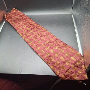 Villa Bolgheri Italia Burgundy & Gold Silk Tie - Elegant Mens Accessory